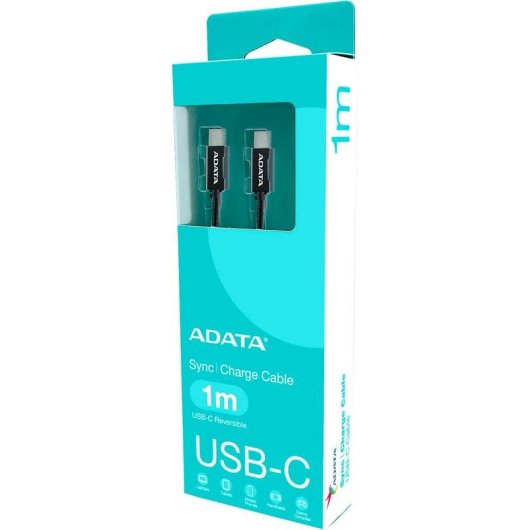 Câble USB-C ADATA CACC-100PN-BK 1 m USB 2.0 Noir haute vitesse