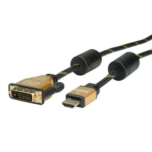 Adapter Videokabel ROLINE 11.04.5895 HDMI DVI 10 m Gold Schwarz