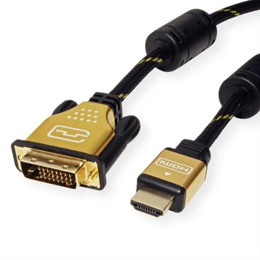 Adapter Videokabel ROLINE 11.04.5895 HDMI DVI 10 m Gold Schwarz
