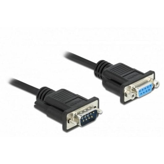 Câble série DELOCK 86598 RS-232 Sub-D9 Mâle-Femelle 5 m PVC Noir