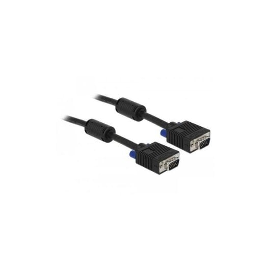 Câble VGA DELOCK 20m noir connecteurs mâle-mâle ferrite