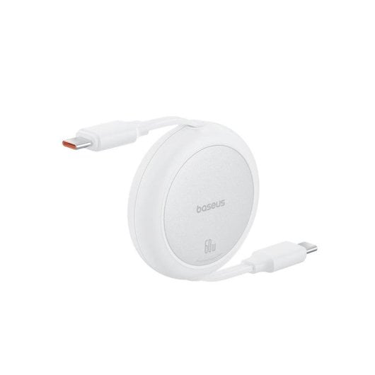 Cavo USB-C Baseus Free2Pull Retrattile 1m 60W Bianco Luna Carica Rapida