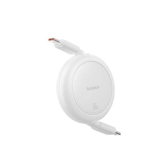 Cavo USB-C Baseus Free2Pull Retrattile 1m 60W Bianco Luna Carica Rapida