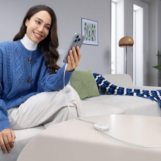 Cavo USB-C Baseus Free2Pull Retrattile 1m 60W Bianco Luna Carica Rapida