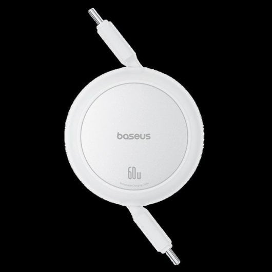 Cavo USB-C Baseus Free2Pull Retrattile 1m 60W Bianco Luna Carica Rapida