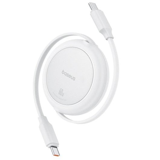 Cavo USB-C Baseus Free2Pull Retrattile 1m 60W Bianco Luna Carica Rapida