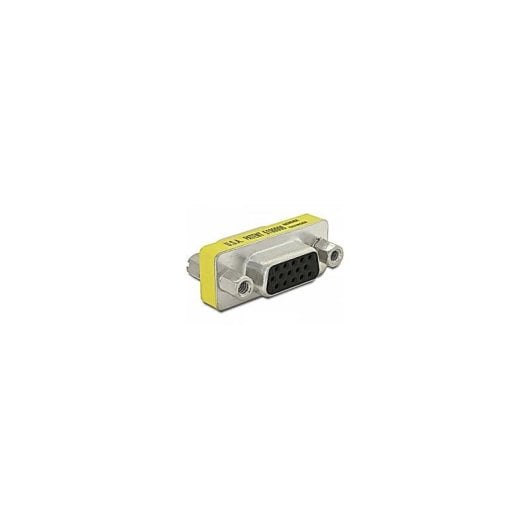 Cambiador de género para cables DELOCK VGA hembra a hembra Sub-D 15 amarillo