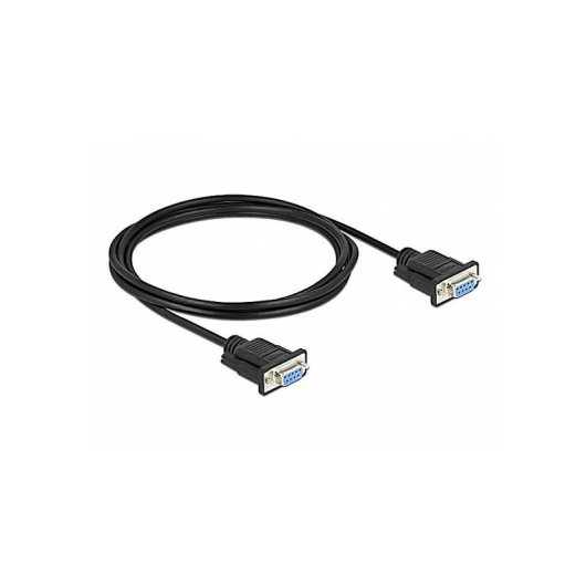 Câble série DELOCK 86605 RS-232 Sub-D9 femelle à femelle 2 m noir