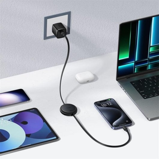 Cabo USB-C Baseus CB000062 Free2Pull Mini Retrátil 1m 60W Preto Cluster