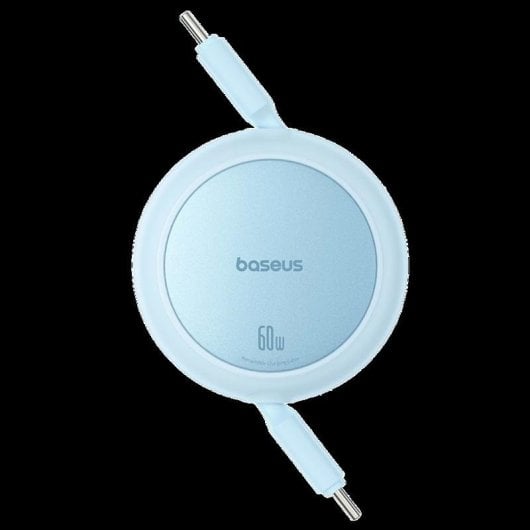 Cabo USB-C Baseus Free2Pull Retrátil 1m 60W Azul Galaxy Carga Rápida