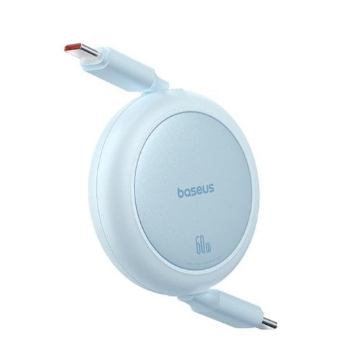 Cabo USB-C Baseus Free2Pull Retrátil 1m 60W Azul Galaxy Carga Rápida