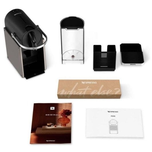 Cafetière à capsules Krups Nespresso Pixie 0,7L 19 Bars Titane capsules incluses