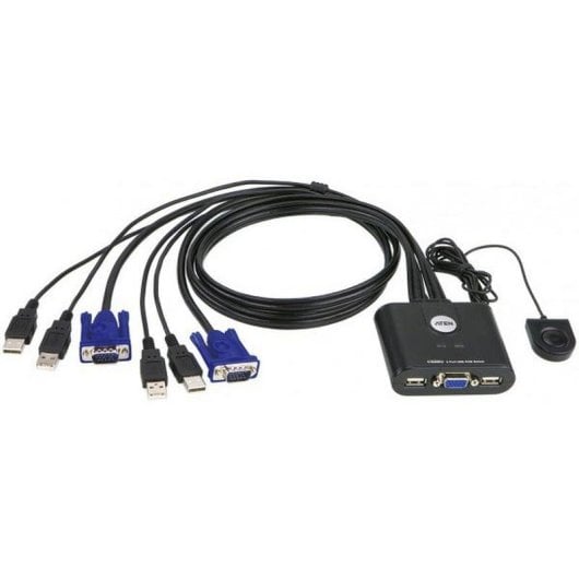 Interruptor KVM Aten CS22U USB VGA 2 PCs con selector remoto