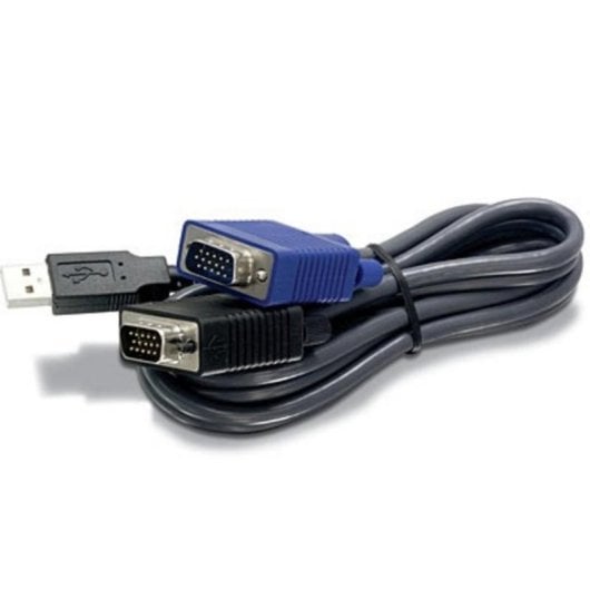 Cable KVM TRENDnet TK-CU10 USB VGA 3,05 m negro con doble HD15 M