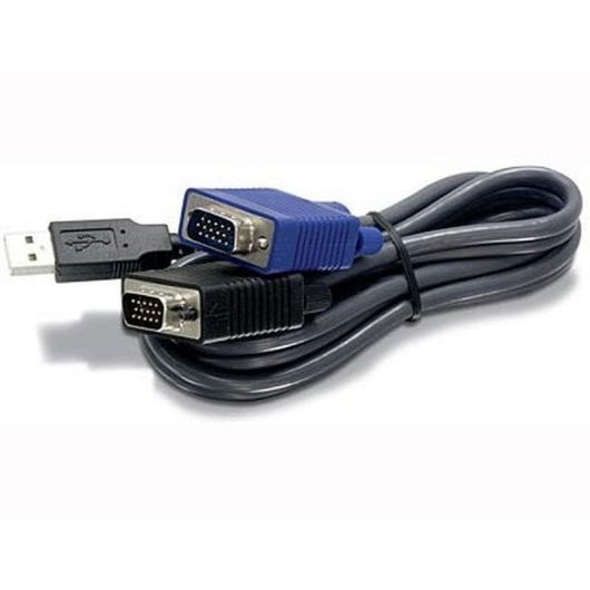 Cable KVM TRENDnet TK-CU10 USB VGA 3,05 m negro con doble HD15 M