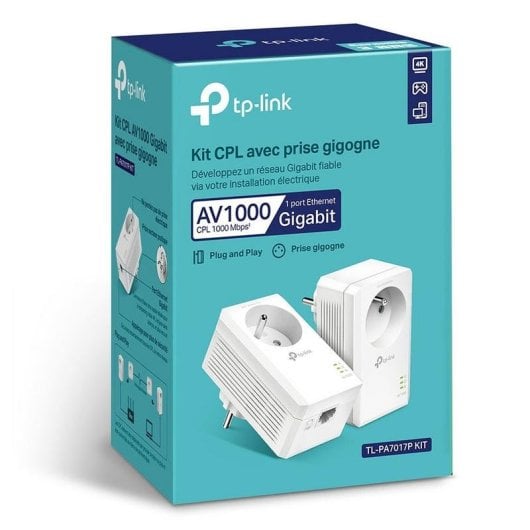 Adaptateur Powerline TP-LINK TL-PA7019P KIT 1000 Mbit/s prise intégrée HomePlug AV2 Gigabit