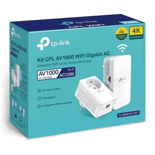 Adaptateur Powerline TP-LINK TL-WPA7617 KIT Gigabit 1200 Mbps Wi-Fi AC