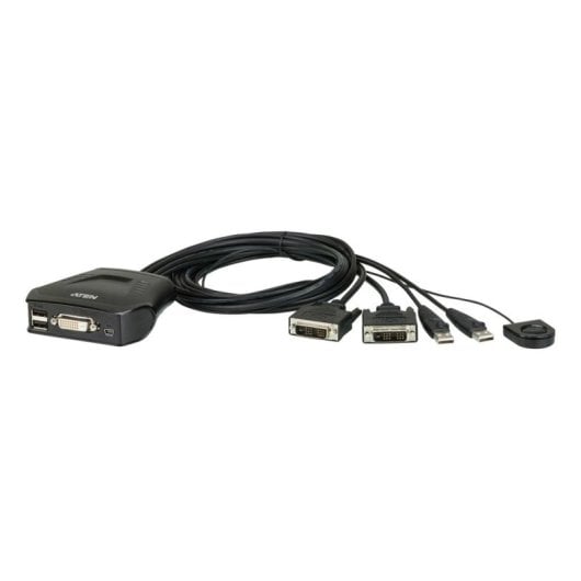 Interruptor KVM Aten CS22D DVI USB 2 Puertos con Selector Remoto