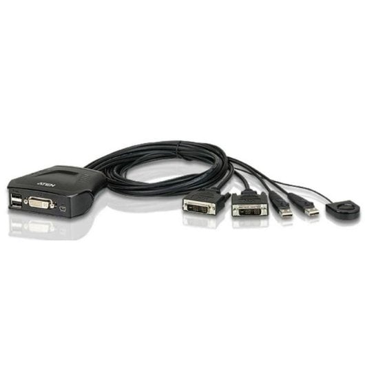 Interruptor KVM Aten CS22D DVI USB 2 Puertos con Selector Remoto