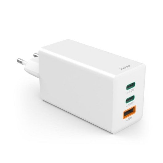 Ladegerät Hama 00125140 100W GaN USB-C USB-A Schnellladung Weiß