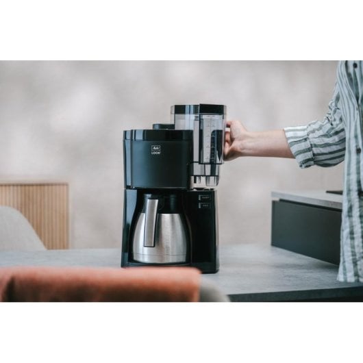 Filterkaffeemaschine Melitta Look 1,25 L 15 Tassen Edelstahl Schwarz mit Tropfstopp