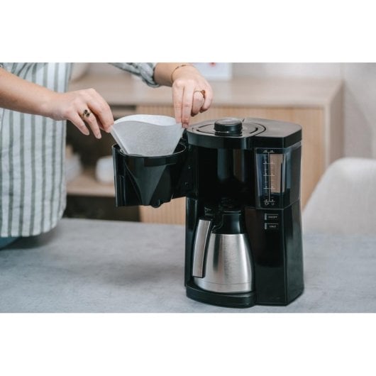 Filterkaffeemaschine Melitta Look 1,25 L 15 Tassen Edelstahl Schwarz mit Tropfstopp