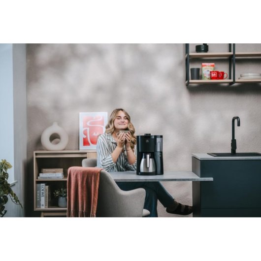 Filterkaffeemaschine Melitta Look 1,25 L 15 Tassen Edelstahl Schwarz mit Tropfstopp