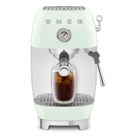 Cafetera Espresso SMEG ECF03PGEU 1,4 L 15 Bares con vaporizador, ajuste de temperatura y manómetro