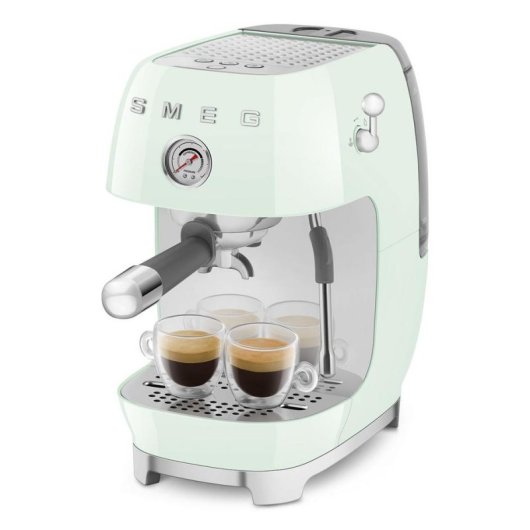 Cafetera Espresso SMEG ECF03PGEU 1,4 L 15 Bares con vaporizador, ajuste de temperatura y manómetro