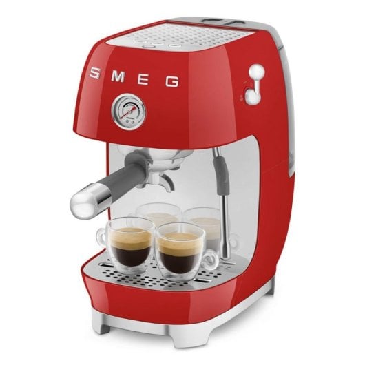 Siebträgermaschine SMEG ECF03RDEU 1,4 l 15 Bar Rot mit Dampfdüse