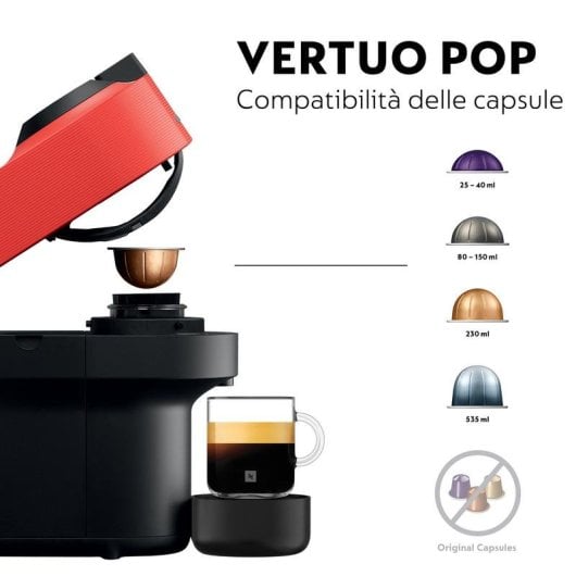 Kapselmaschine Krups Vertuo Pop XN920510 0,56L 0 Bar Bluetooth Wifi 1 Tasse Spicy Red