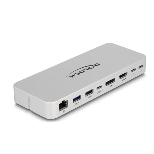 Suporte portátil DeLock 18442 docking 4K HDMI DisplayPort LAN HDR PD alumínio 15.6"