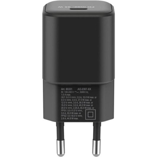 Carregador Goobay 65331 PD GaN Nano 45W USB-C Preto Carregamento Rápido