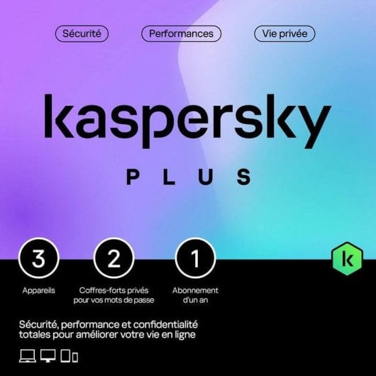 Software de Segurança Kaspersky Plus KL1042F5CFS 3 Dispositivos Licença 1 Ano