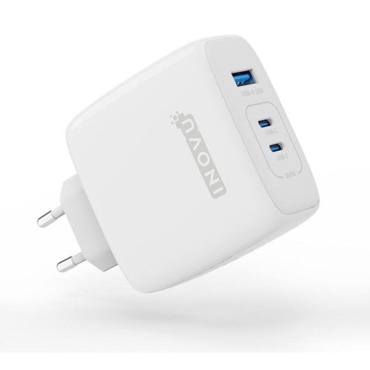Chargeur INOVU ICU1A2C100WG USB-C Power Delivery 100W GaN blanc