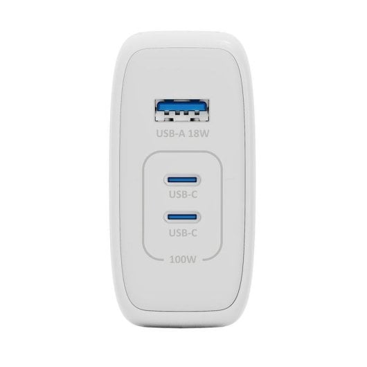 Chargeur INOVU ICU1A2C100WG USB-C Power Delivery 100W GaN blanc
