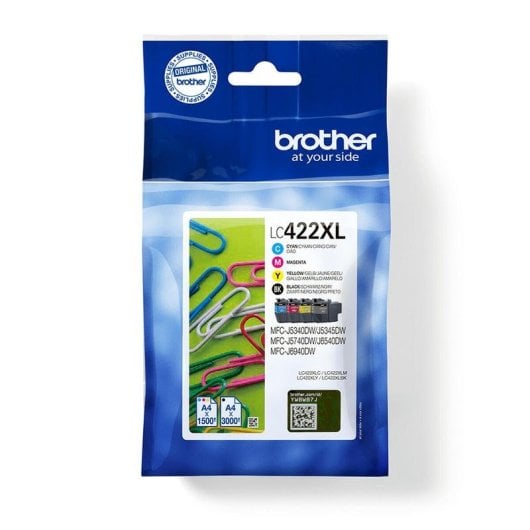Cartucho de tinta Brother LC422XLVALDR Negro/Cian/Magenta/Amarillo XL Multipack