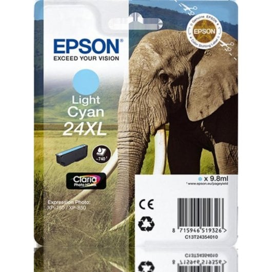 Cartucho de tinta Epson 24XL Ciano Claro Original Expression Photo XP