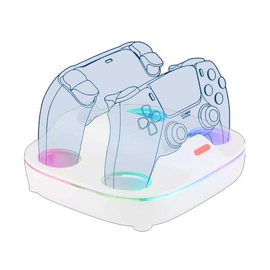 Station de charge Konix 61889000107 RGB DualSense PlayStation 5 Blanc