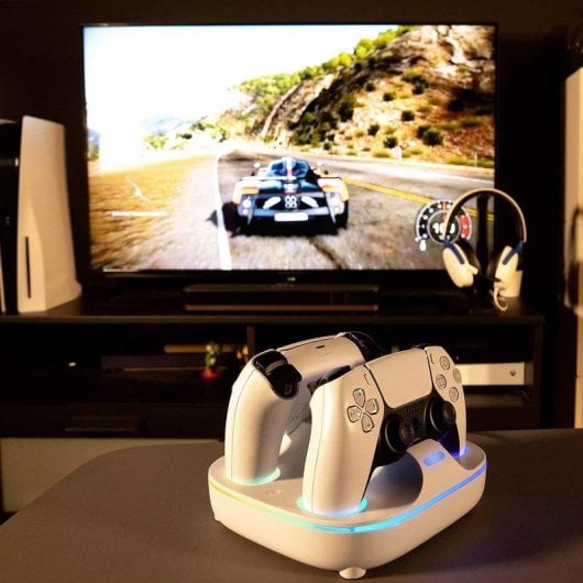 Station de charge Konix 61889000107 RGB DualSense PlayStation 5 Blanc