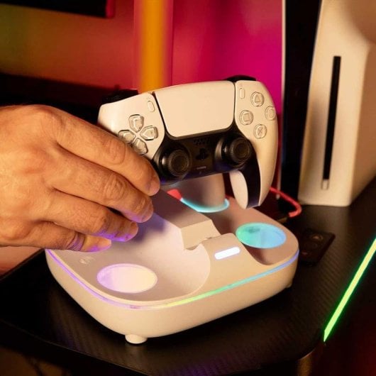 Station de charge Konix 61889000107 RGB DualSense PlayStation 5 Blanc
