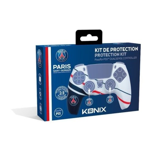 Carcasa protectora Konix PSG Silicona pour Manette DualSense PS5 Antidérapante Bleu/Blanc/Rouge