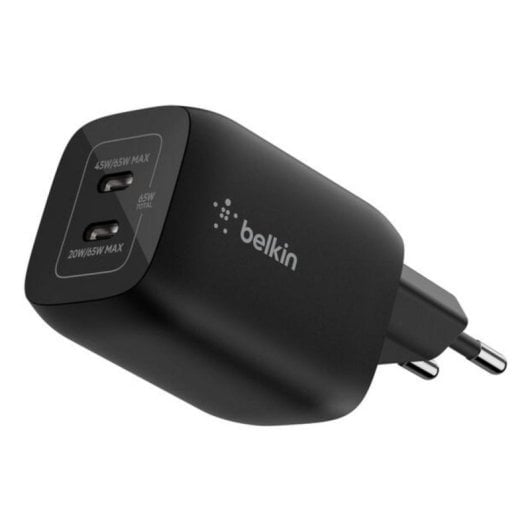Chargeur Belkin ENA007KQBK Double USB-C 65W GaN Charge Rapide Noir