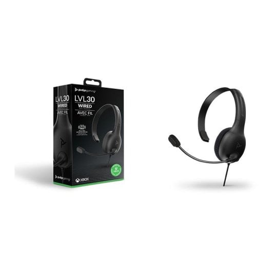Auriculaires PDP LVL30 filaires Jack 3,5 mm Gaming avec annulation de bruit micro, noir et gris