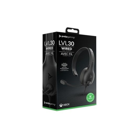Auriculaires PDP LVL30 filaires Jack 3,5 mm Gaming avec annulation de bruit micro, noir et gris