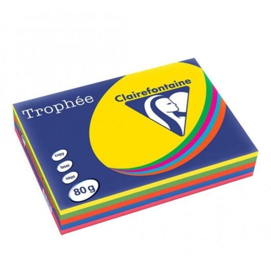 Papier imprimante Clairefontaine 1704SC A4 80g/m² Couleurs assorties 500 feuilles