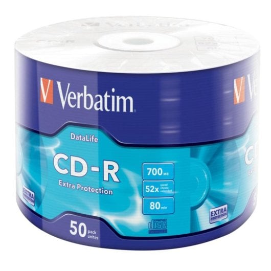 CD-R Verbatim 43787 Extra Protection 52x 700 MB Bobine 50 pièces
