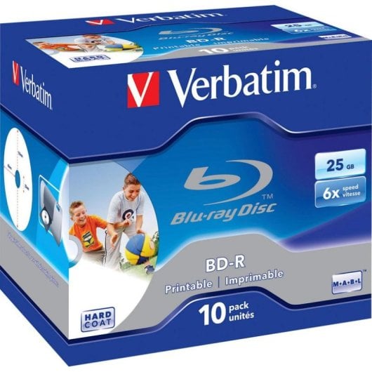 Disque Blu-ray VERBATIM 43713 BD-R 25GB 6x Imprimable Boîte Jewel 10 pièces