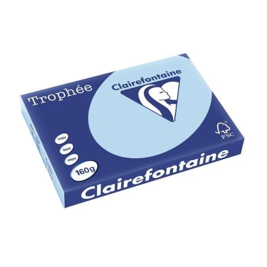 Papier imprimante Claire Fontaine Perfocopy A3 160g/m² 250 feuilles Bleu clair