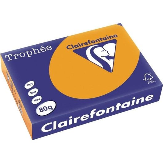 Papier décoratif Clairefontaine 2978C A4 80 g/m² 500 feuilles Orange Fluo